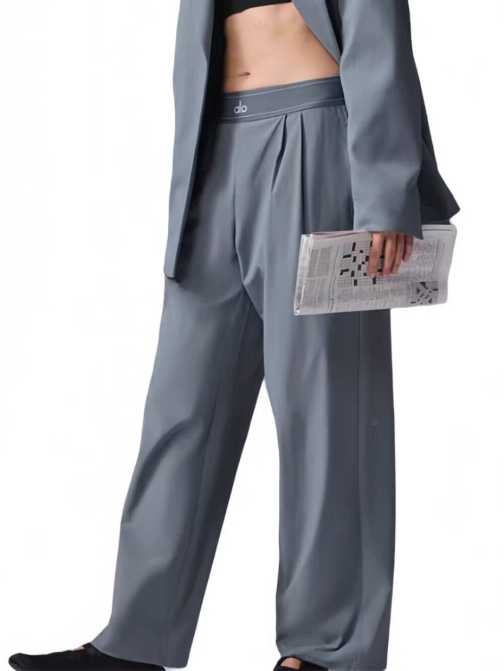 NWT ALO Yoga Steel Grey Suit Up Trouser 30" Inseam (Regular)💗 - Picture 8 of 8